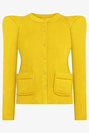 MELITTA BAUMEISTER RTW Foamy Shoulder Cardigan Jacket | Gold