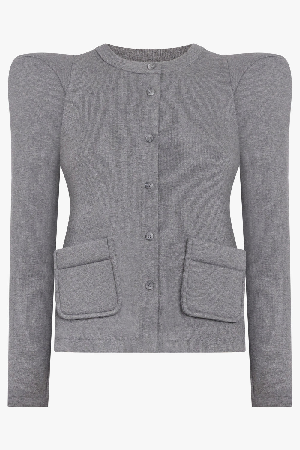 MELITTA BAUMEISTER RTW Foamy Shoulder Cardigan Jacket | Grey Melange