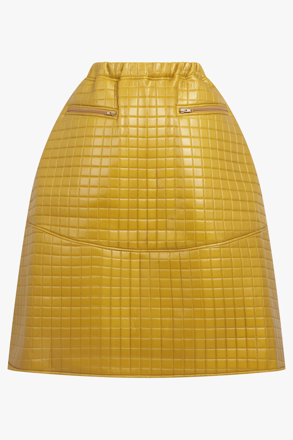 MELITTA BAUMEISTER RTW Quilted A-Line Midi Skirt | Gold