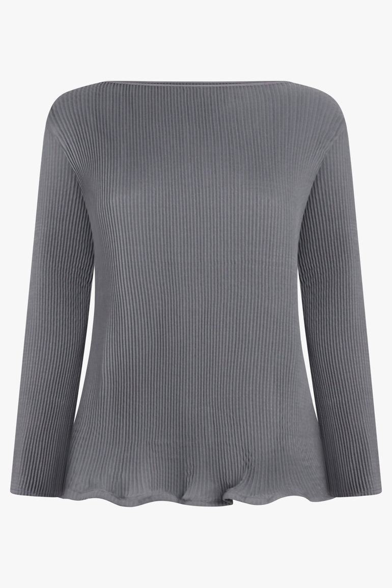 MELITTA BAUMEISTER RTW Zigzag L/S Ripple Top | Cold Grey