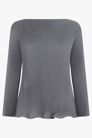 MELITTA BAUMEISTER RTW Zigzag L/S Ripple Top | Cold Grey