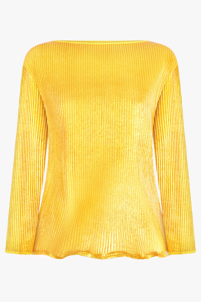 MELITTA BAUMEISTER RTW Zigzag L/S Ripple Top | Gold