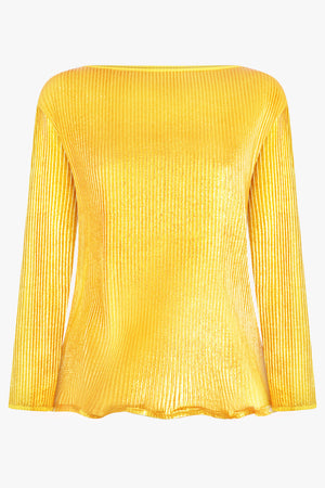 MELITTA BAUMEISTER RTW Zigzag L/S Ripple Top | Gold