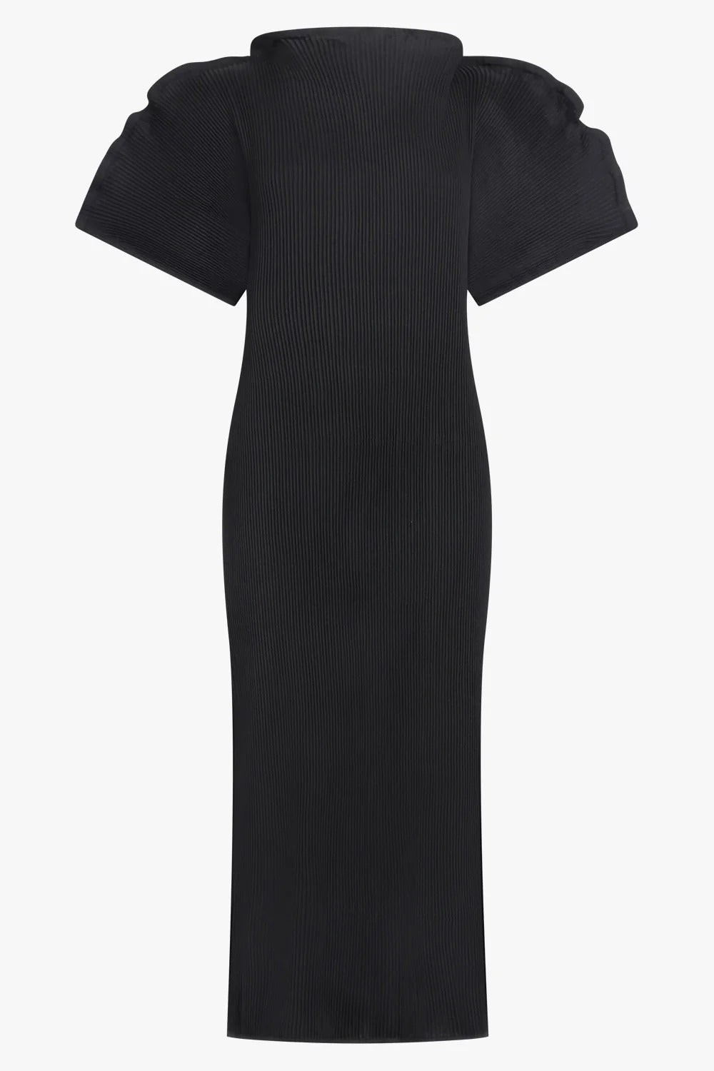 MELITTA BAUMEISTER RTW Zigzag Ripple Sleeve Midi Dress | Black