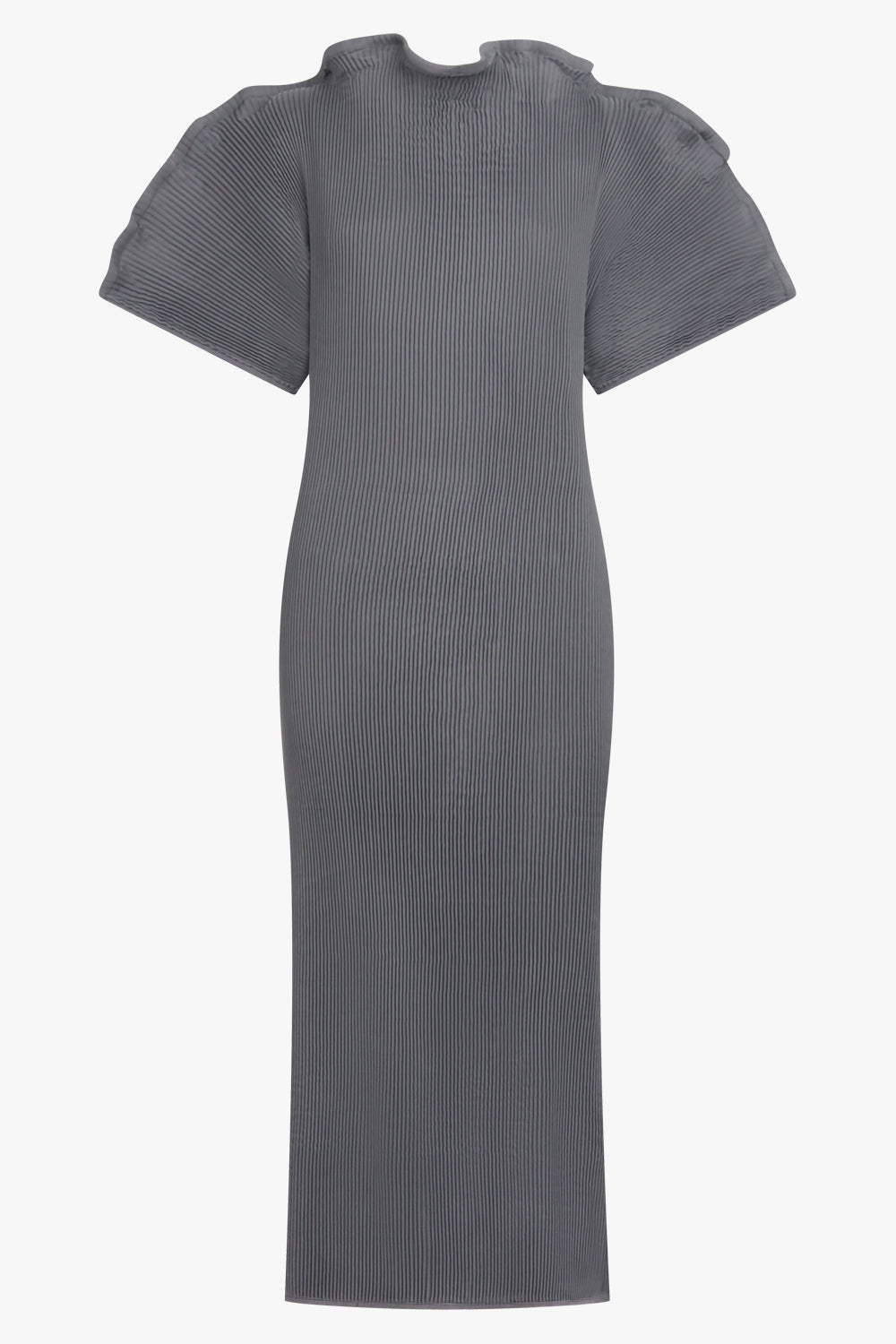 MELITTA BAUMEISTER RTW Zigzag Ripple Sleeve Midi Dress | Cold Grey