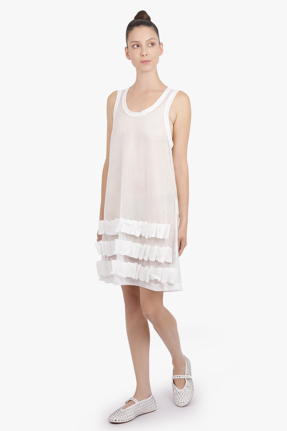 COMME DES GARCONS HOMME PLUS RTW Mesh Singlet Dress | White