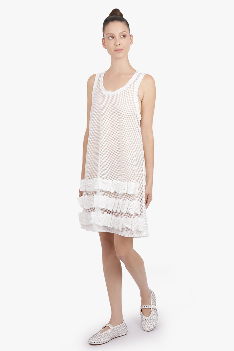 COMME DES GARCONS HOMME PLUS RTW Mesh Singlet Dress | White