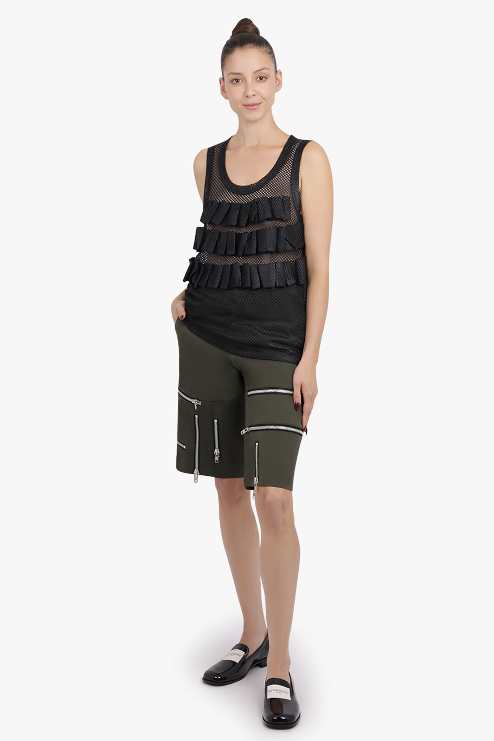 COMME DES GARCONS HOMME PLUS RTW Zip Detail Shorts | Khaki