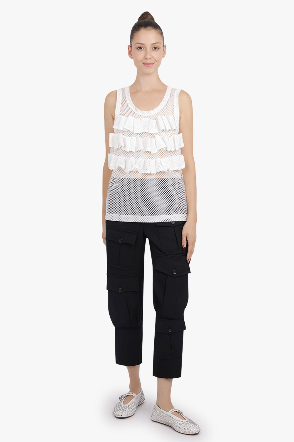 COMME DES GARCONS HOMME PLUS RTW Mesh Singlet Top | White