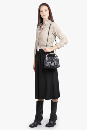 MAISON MARGIELA RTW Deconstructed Cut Out Midi Skirt | Black/Brown