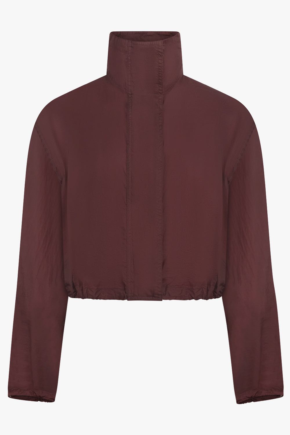 ALAIA RTW Lightweight Crop High Neck Parka Jacket | Aubergine