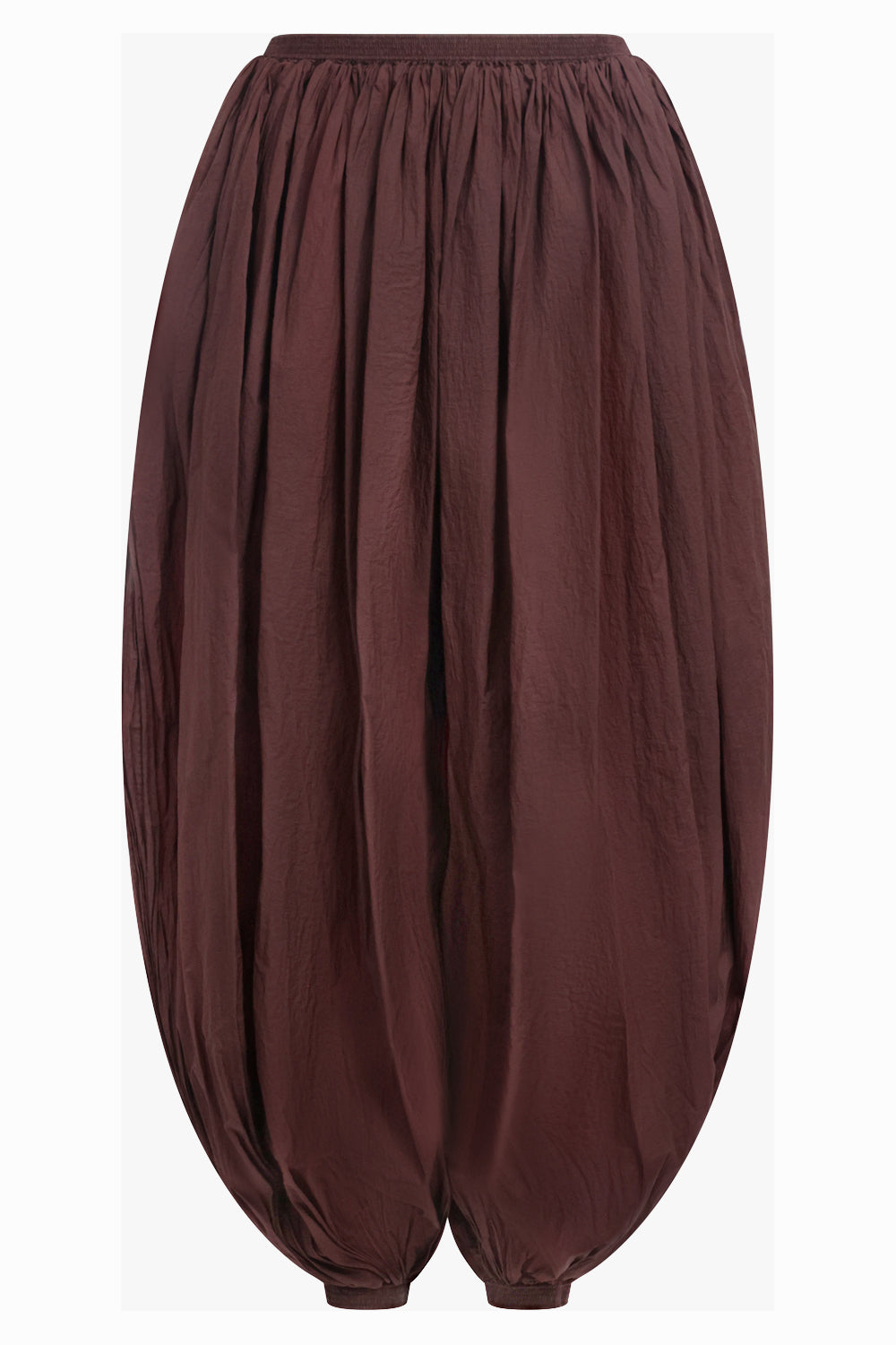 ALAIA RTW Lightweight Elastic Waist Balloon Leg Pant | Aubergine