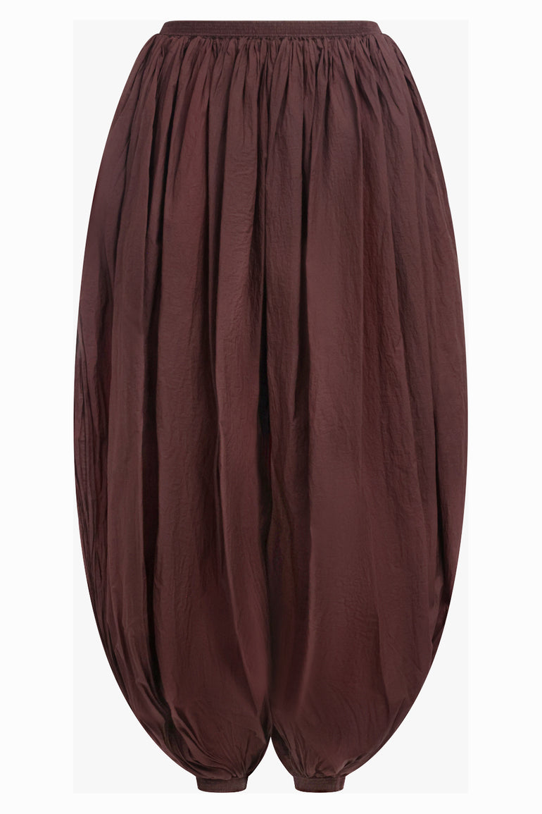 ALAIA RTW Lightweight Elastic Waist Balloon Leg Pant | Aubergine