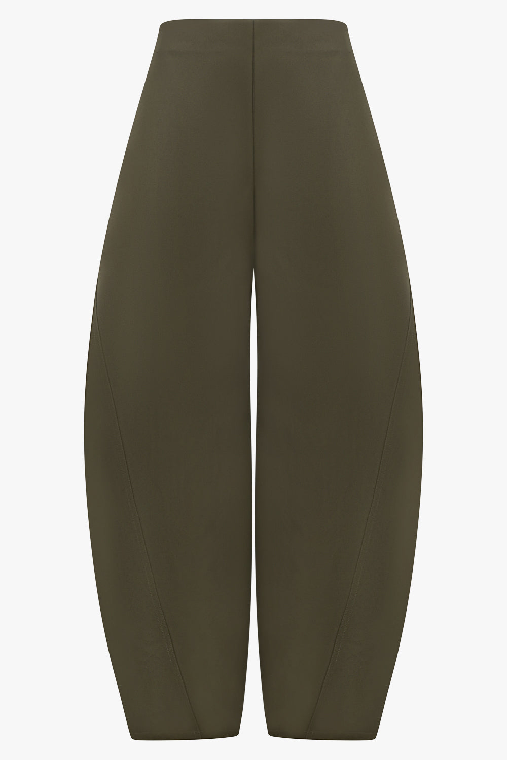 ALAIA RTW Twisted Curved Leg Pant | Olive Green