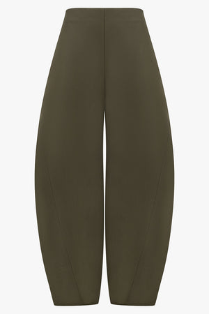 ALAIA RTW Twisted Curved Leg Pant | Olive Green