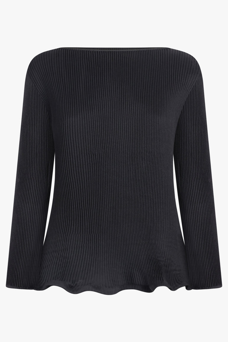 MELITTA BAUMEISTER RTW Zigzag L/S Ripple Top | Black