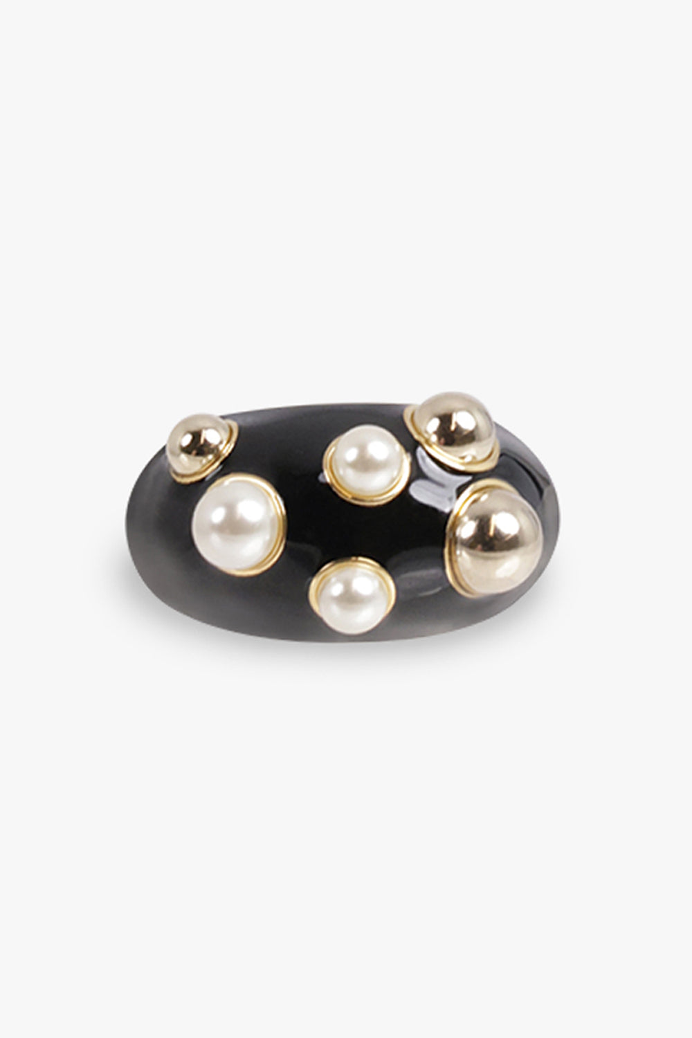 NINA RICCI JEWELLERY Drops Of Light Ring | Black/Gold