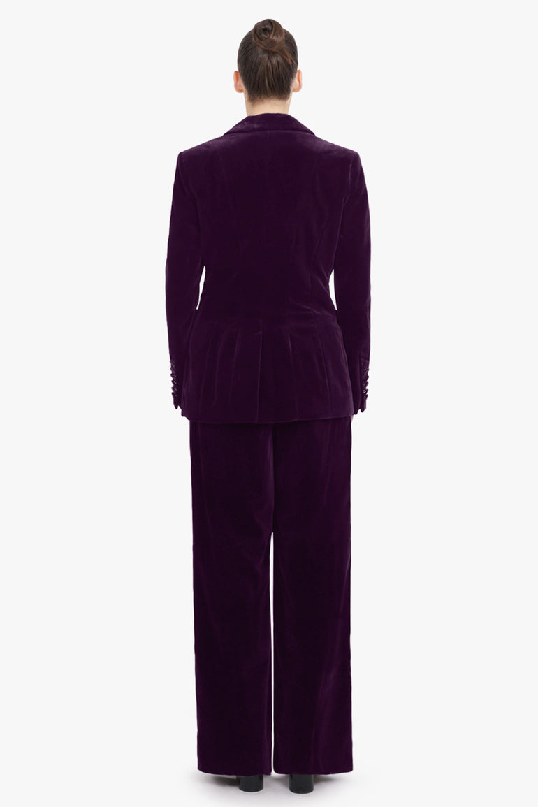 NINA RICCI RTW High Waist Velvet Pant | Purple