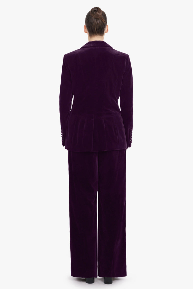 NINA RICCI RTW Single Breast Velvet Jacket | Purple
