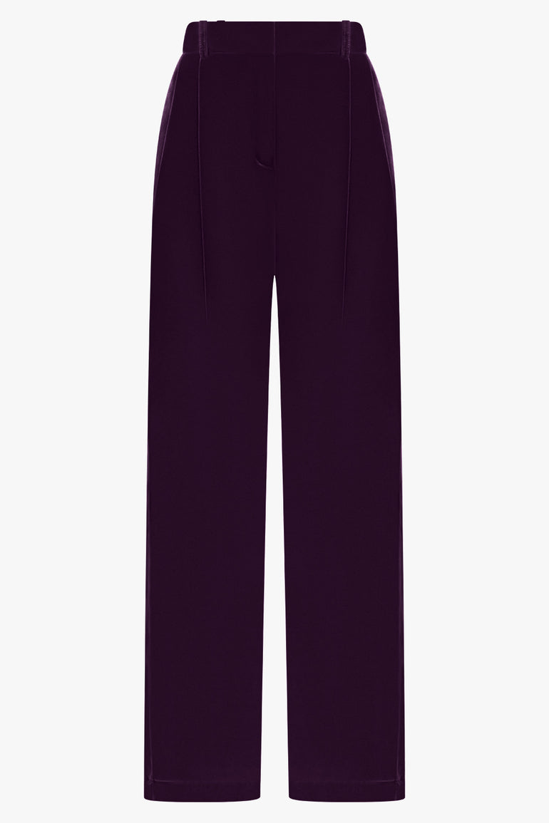 NINA RICCI RTW High Waist Velvet Pant | Purple