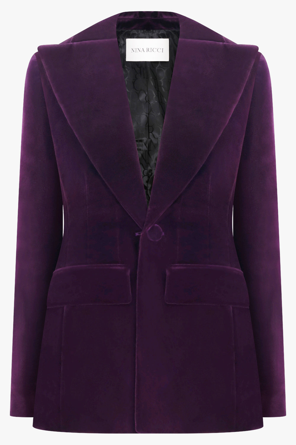 NINA RICCI RTW Single Breast Velvet Jacket | Purple