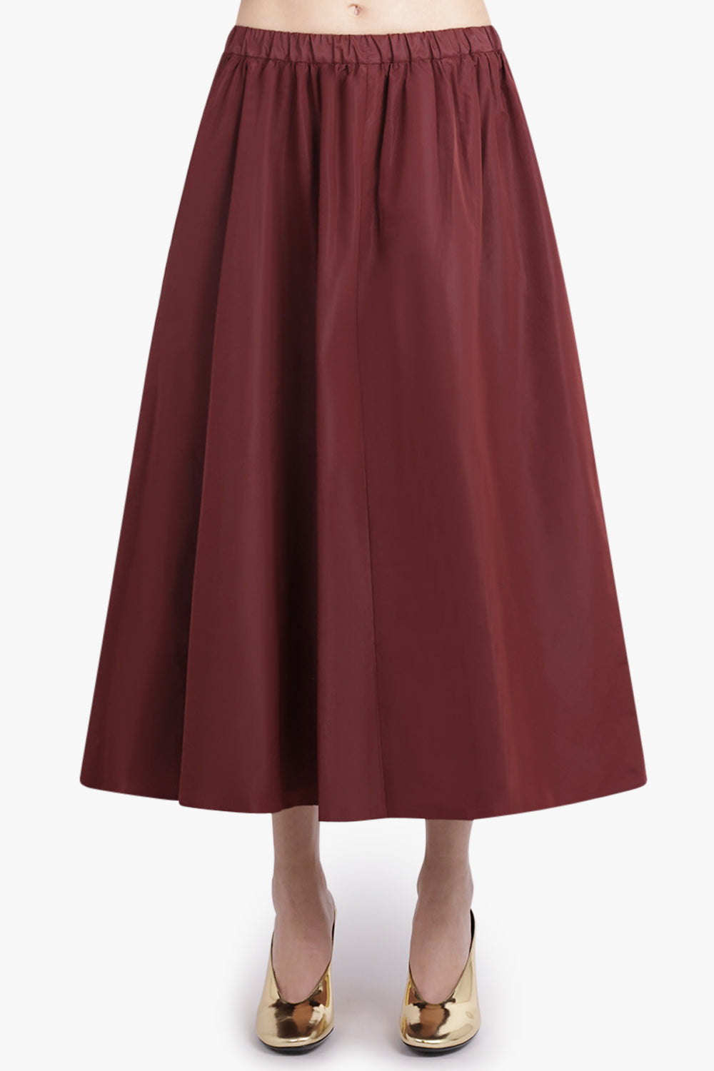 PATOU RTW Asymmetric Volume Midi Skirt | Burgundy