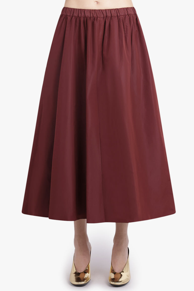 PATOU RTW Asymmetric Volume Midi Skirt | Burgundy