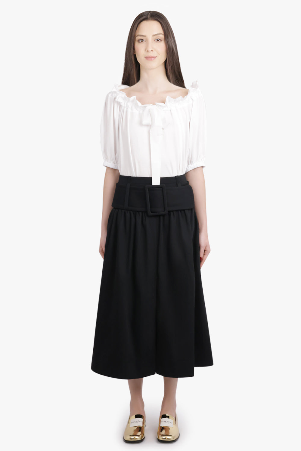 PATOU RTW Volume Midi Skirt With Belt Detail | Black