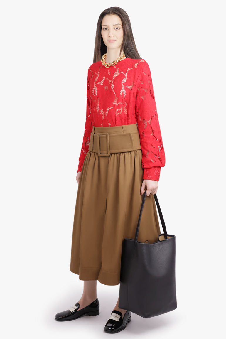 PATOU RTW Lace Barrel Sleeve Top | Babylone Red
