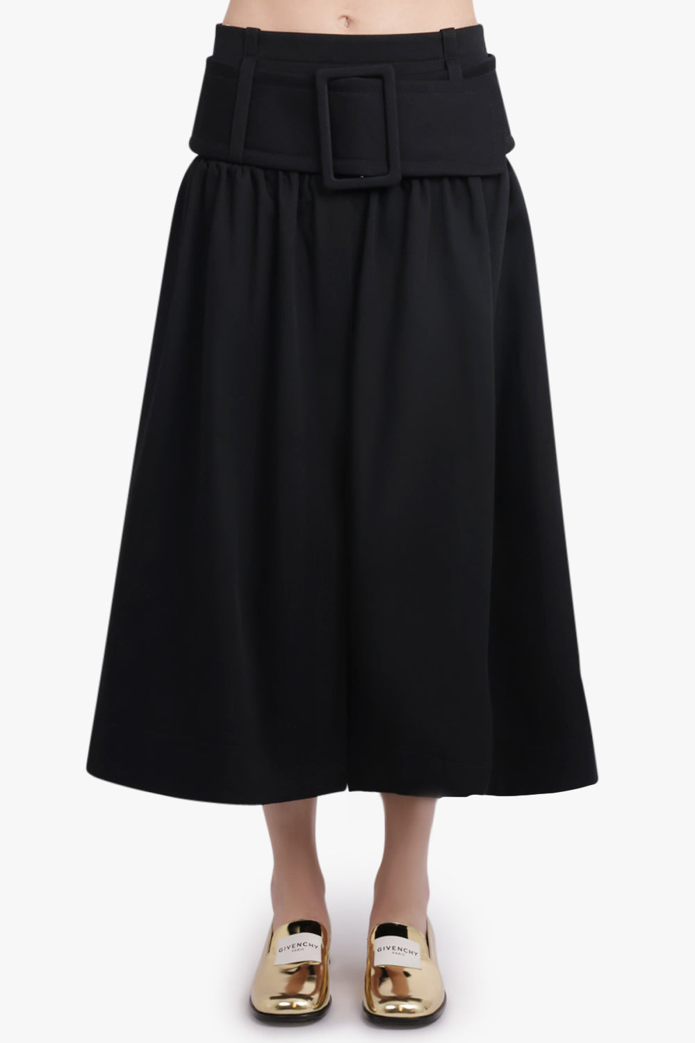 PATOU RTW Volume Midi Skirt With Belt Detail | Black
