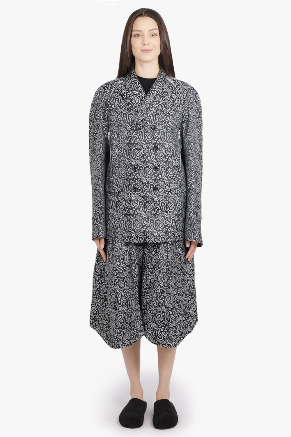 COMME DES GARCONS HOMME PLUS RTW Paisley Print Short | Black/White