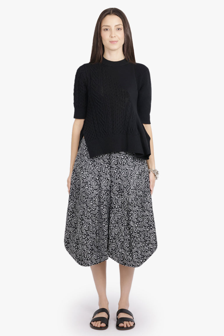 COMME DES GARCONS HOMME PLUS RTW Paisley Print Short | Black/White