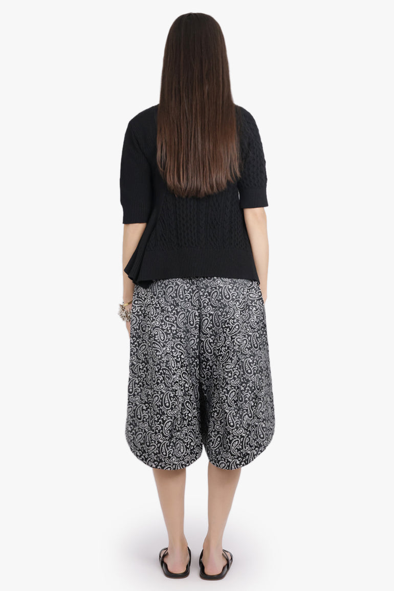 COMME DES GARCONS HOMME PLUS RTW Paisley Print Short | Black/White