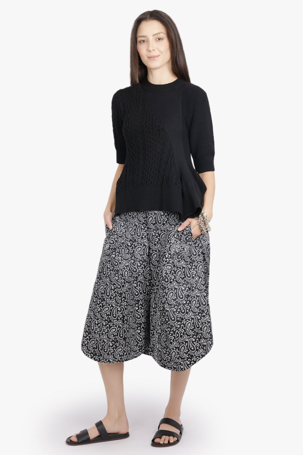 COMME DES GARCONS HOMME PLUS RTW Paisley Print Short | Black/White