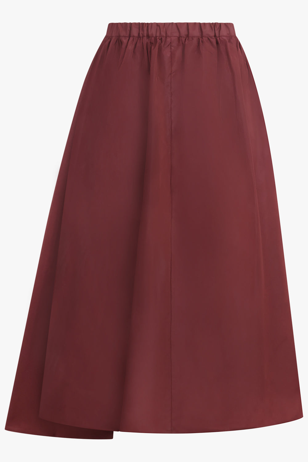 PATOU RTW Asymmetric Volume Midi Skirt | Burgundy