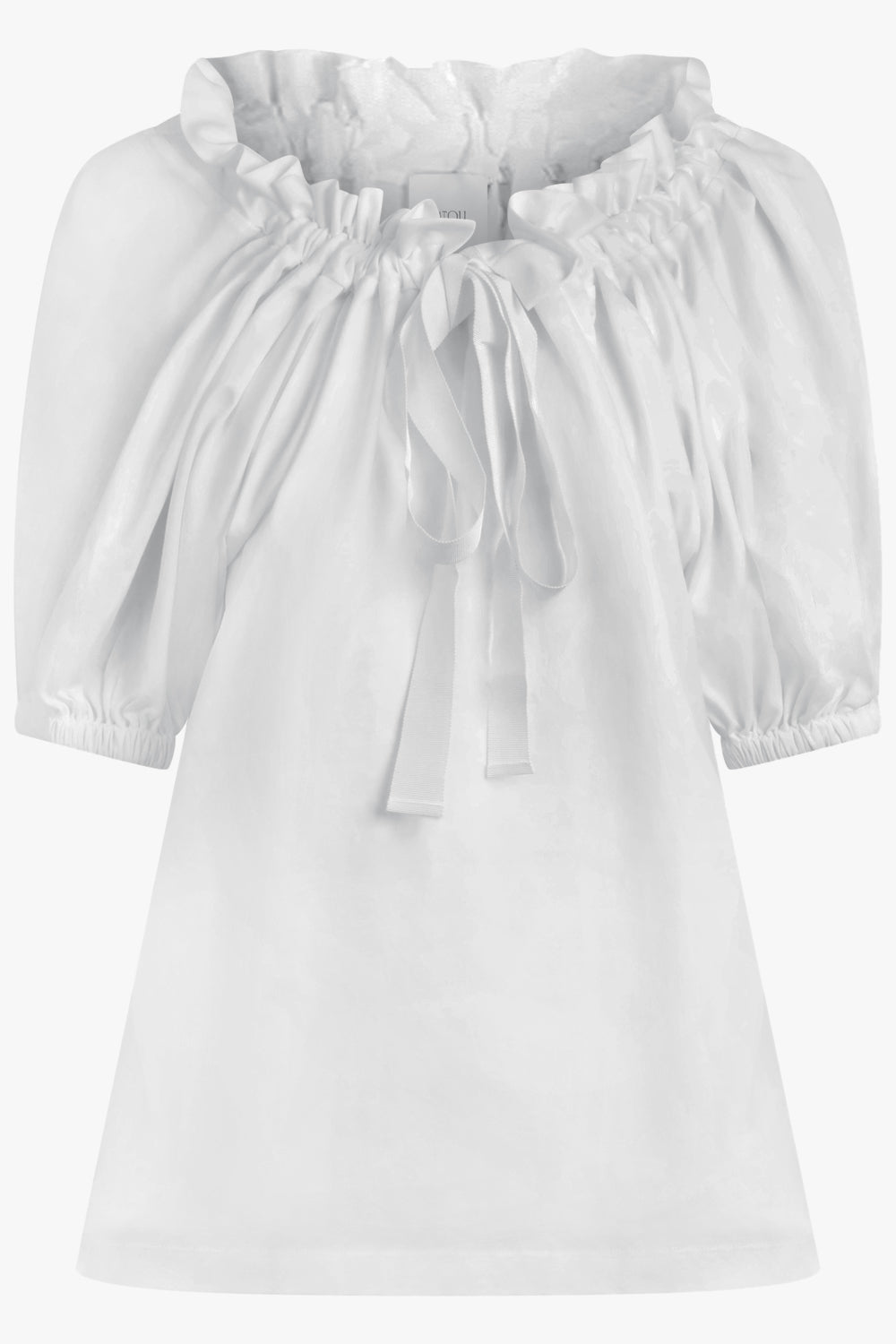 PATOU RTW Iconic S/S Tie Neck Blouse | White