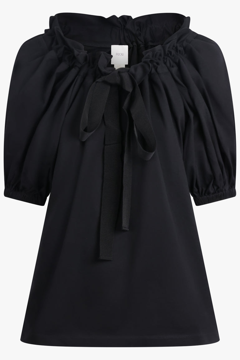 PATOU RTW Iconic S/S Tie Neck Blouse | Black