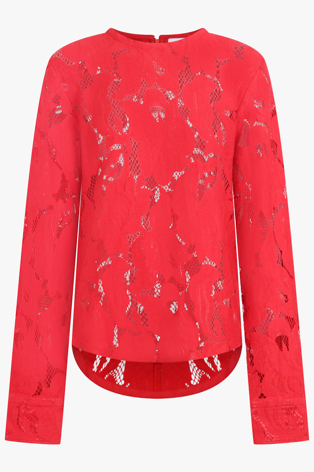 PATOU RTW Lace Barrel Sleeve Top | Babylone Red