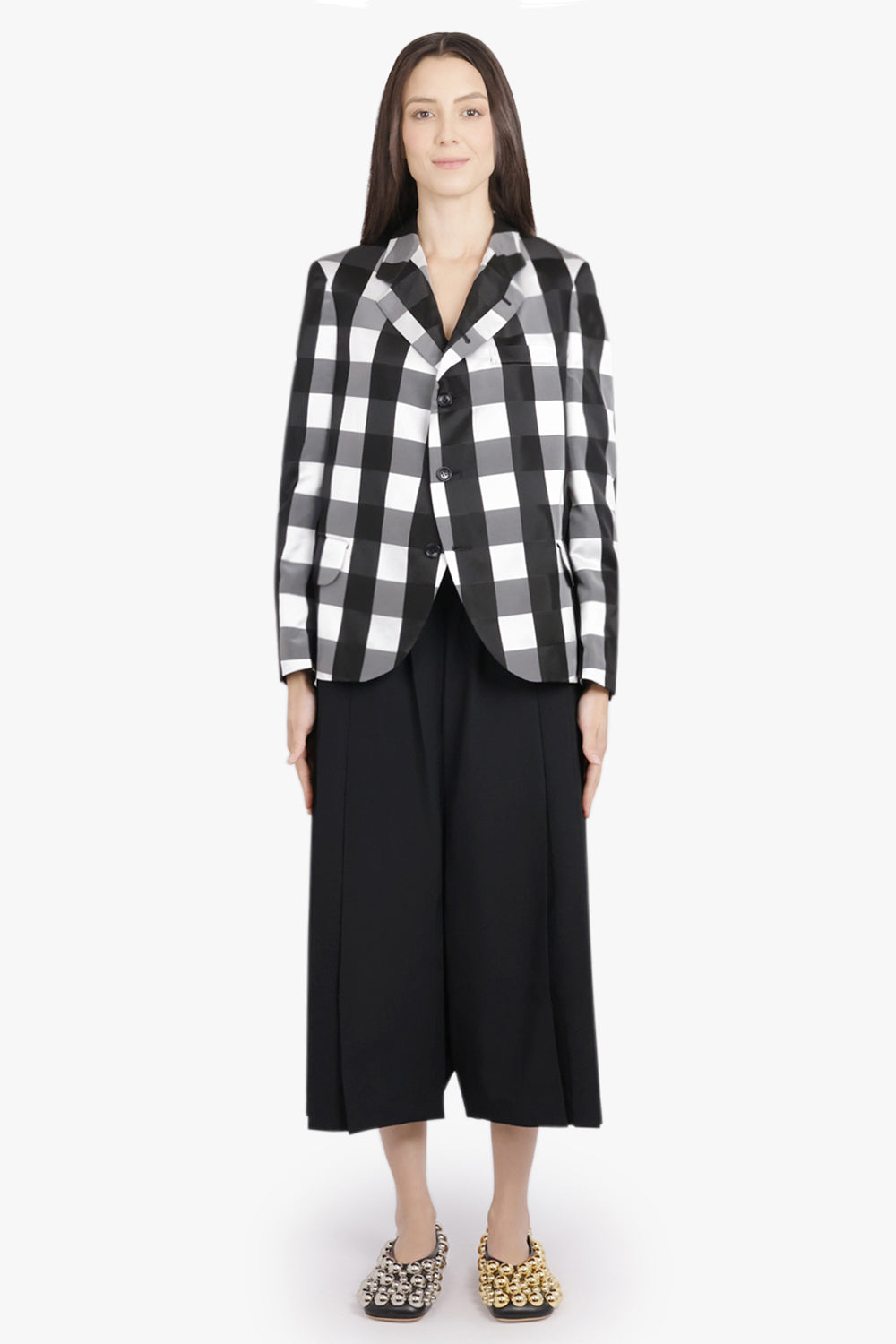 COMME DES GARCONS RTW Pleat Detail Relaxed Fit Crop Pant | Black