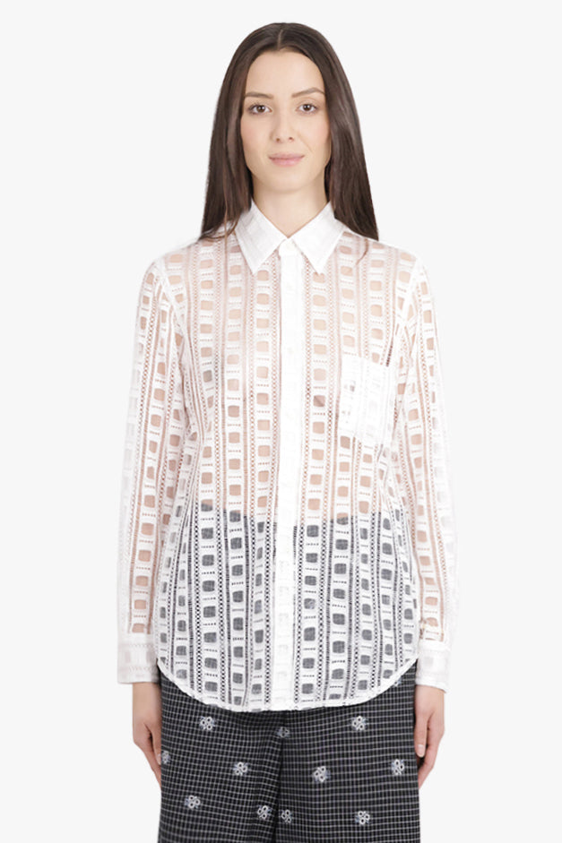 COMME DES GARCONS RTW Pocket Detail Lace L/S Shirt | Off White