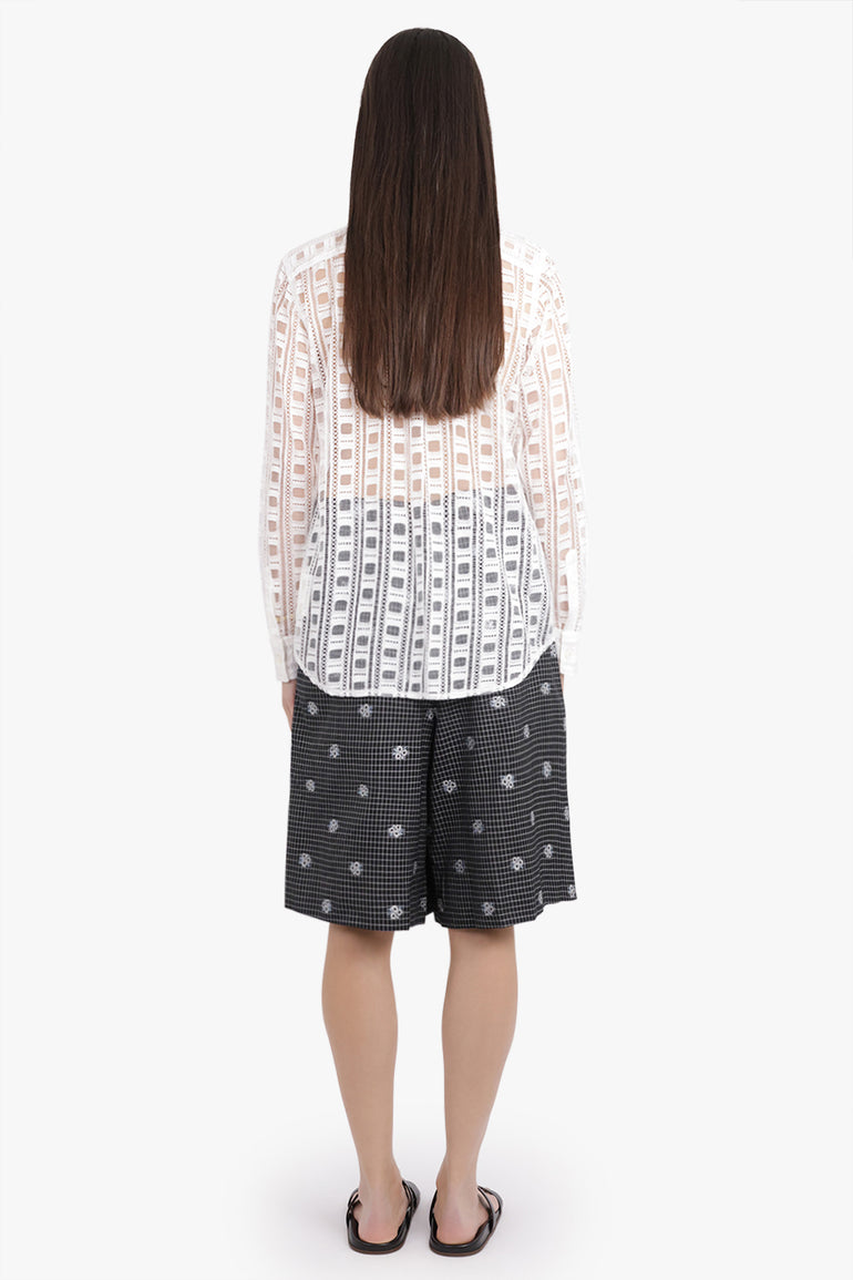 COMME DES GARCONS RTW Pocket Detail Lace L/S Shirt | Off White
