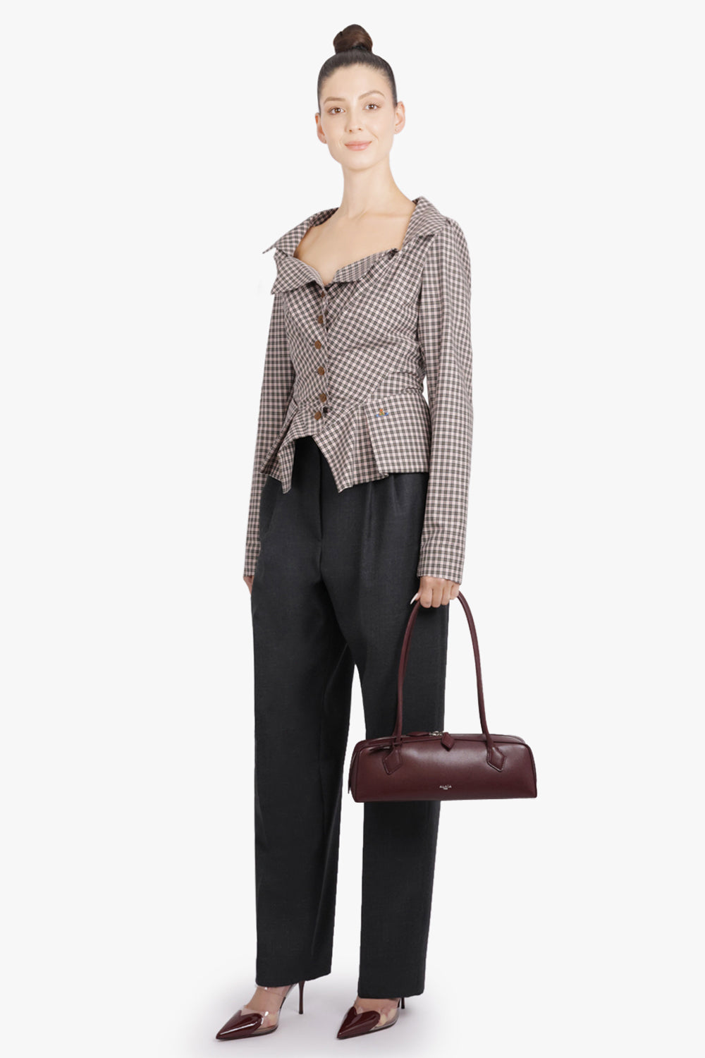 GIVENCHY RTW Double Pleat Wide Leg Pant | Grey Melange