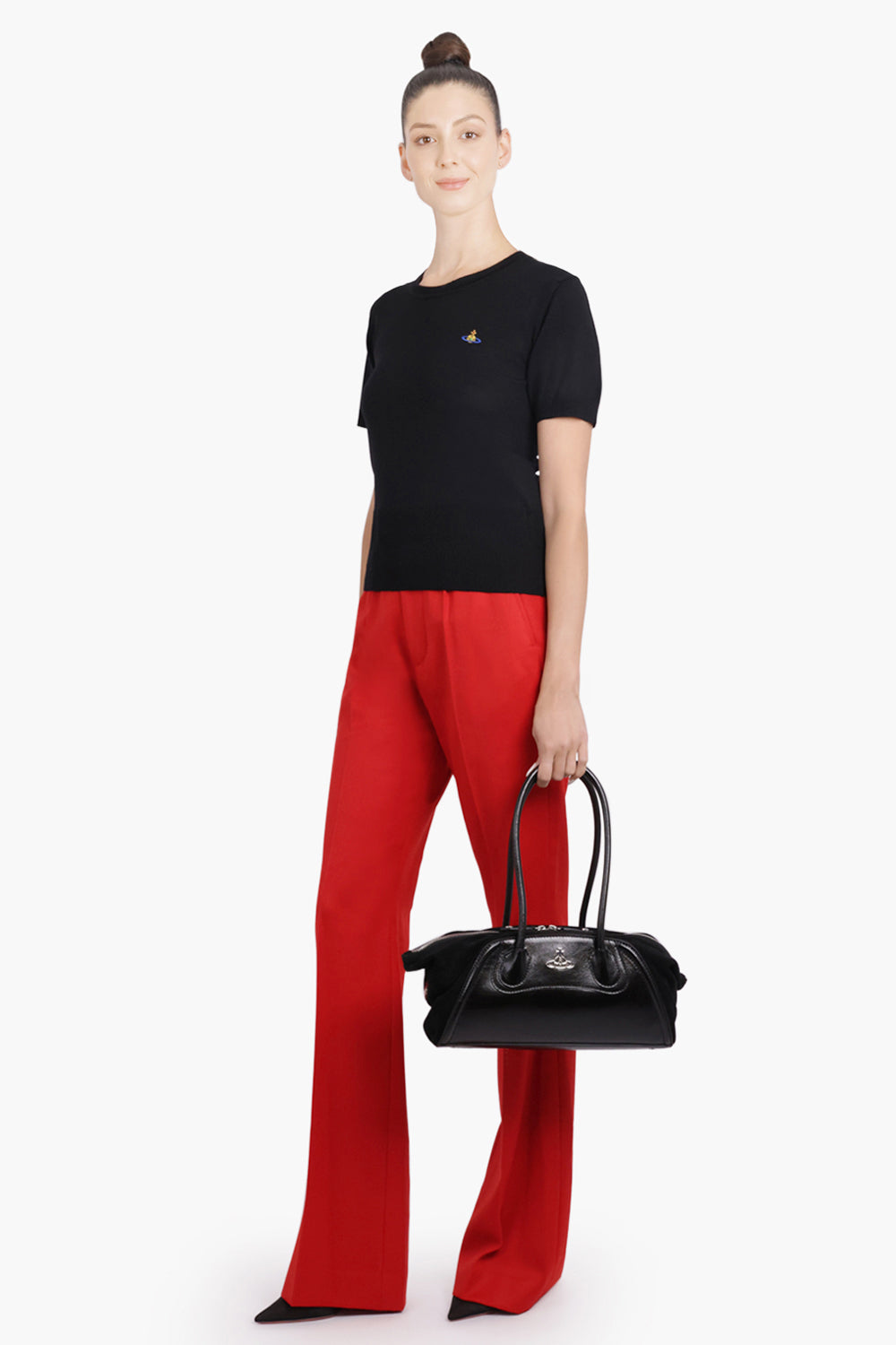 VIVIENNE WESTWOOD RTW Ray Wide Leg Tailored Pant | Red