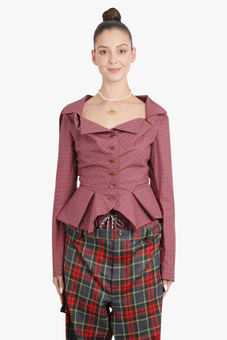 VIVIENNE WESTWOOD RTW Monday Check Print L/S Button Shirt | Red