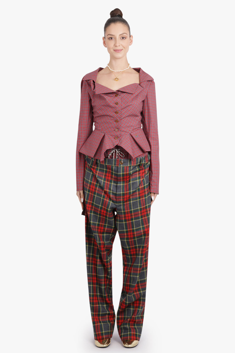 VIVIENNE WESTWOOD RTW Monday Check Print L/S Button Shirt | Red