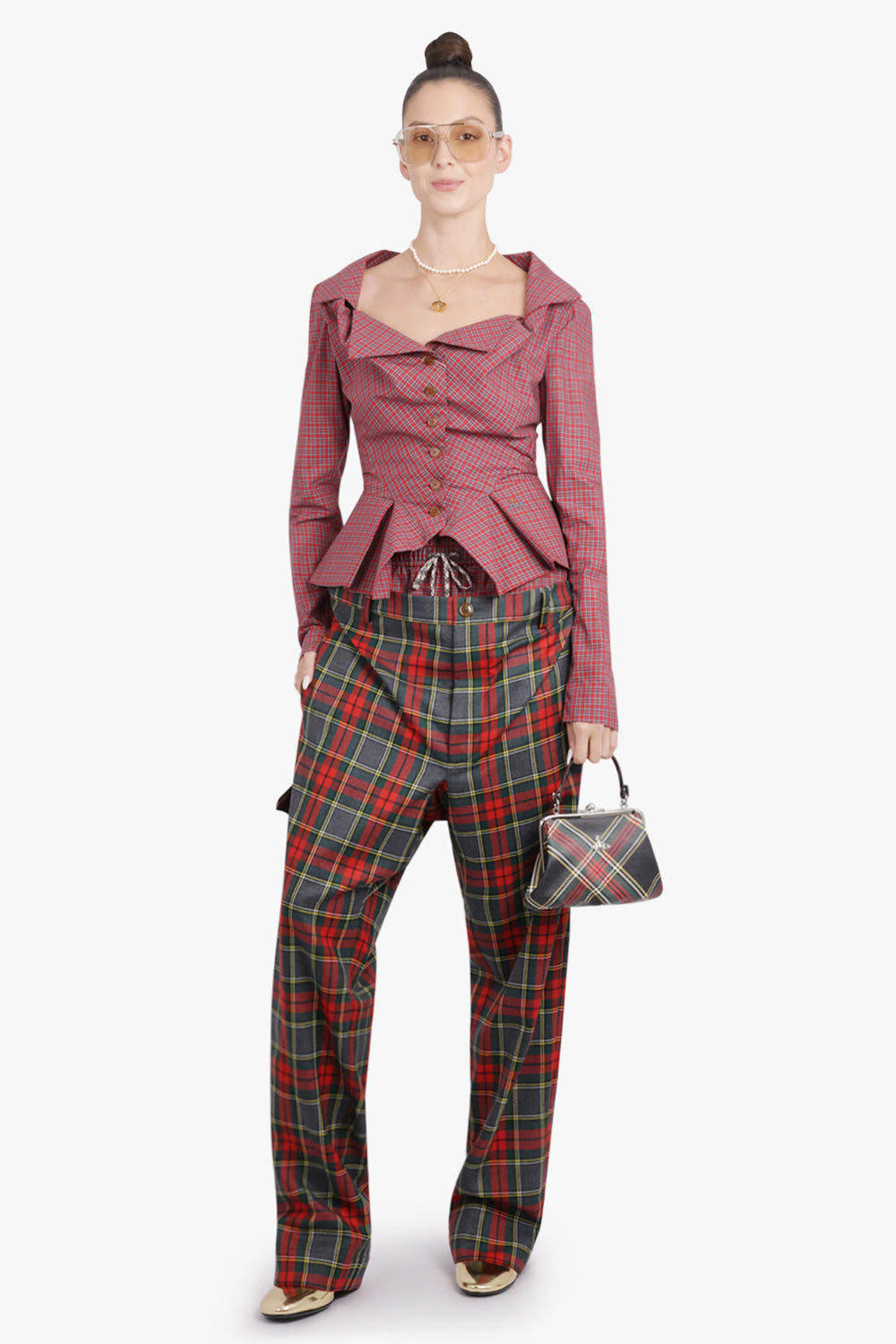 VIVIENNE WESTWOOD RTW Plumber Check Print Trouser | Red/Green