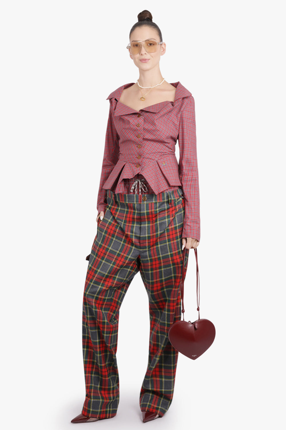 VIVIENNE WESTWOOD RTW Monday Check Print L/S Button Shirt | Red