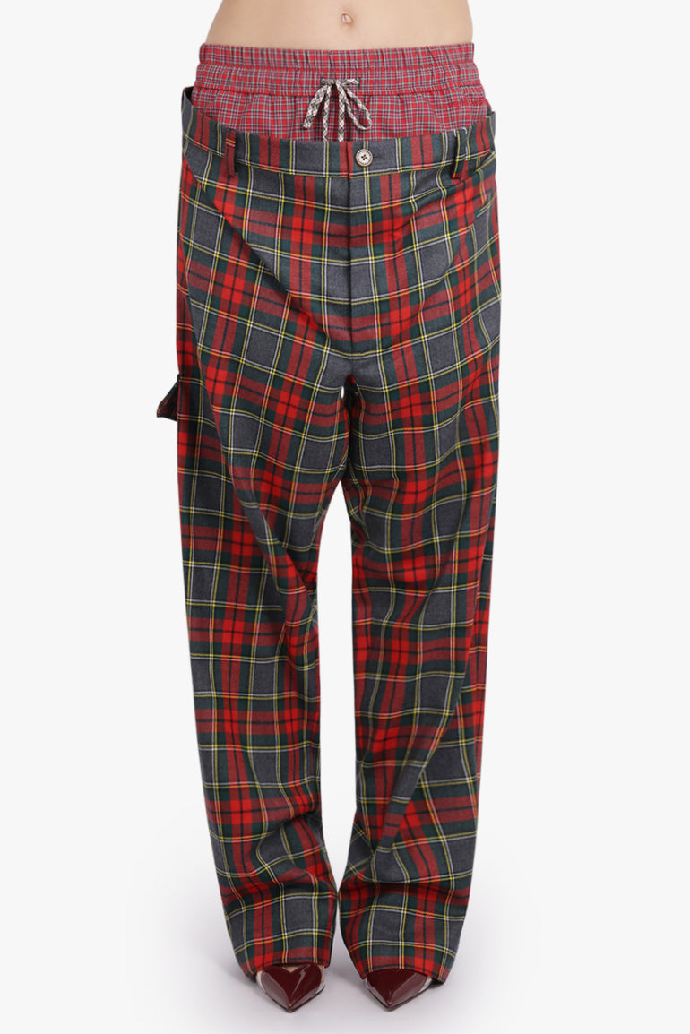 VIVIENNE WESTWOOD RTW Plumber Check Print Trouser | Red/Green