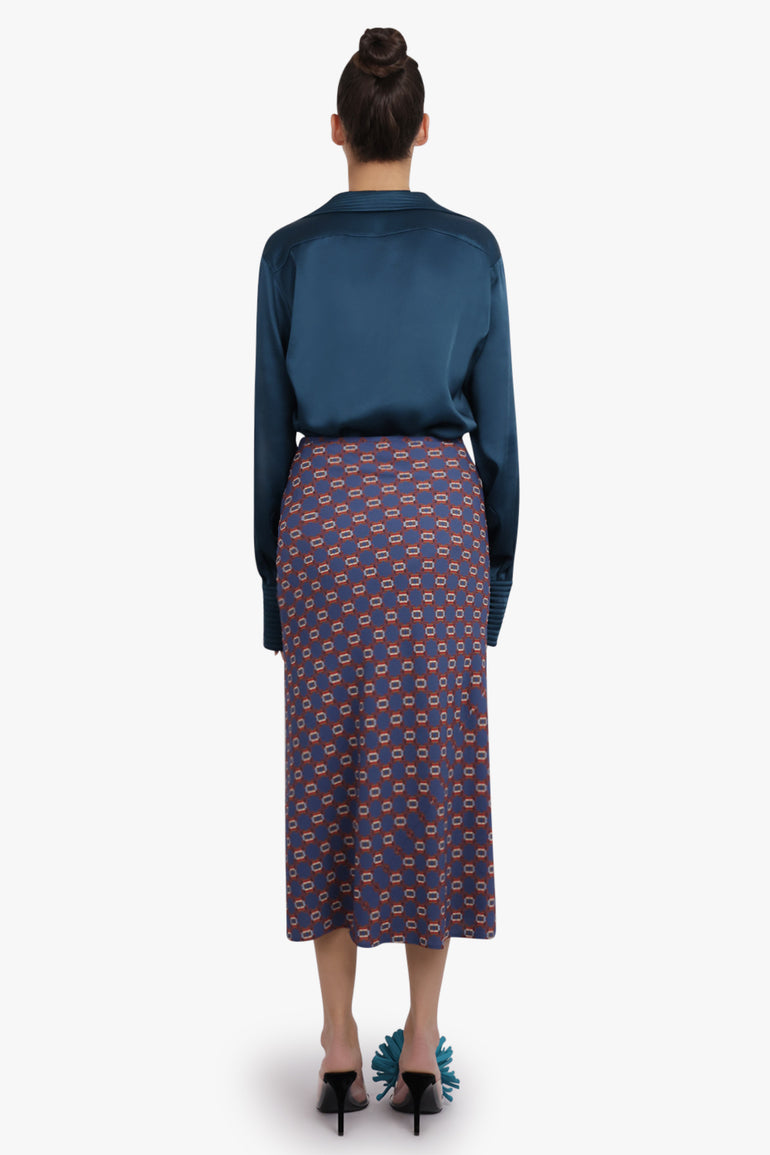 DRIES VAN NOTEN RTW Celinta Fluid L/S Shirt | Petrol Bue