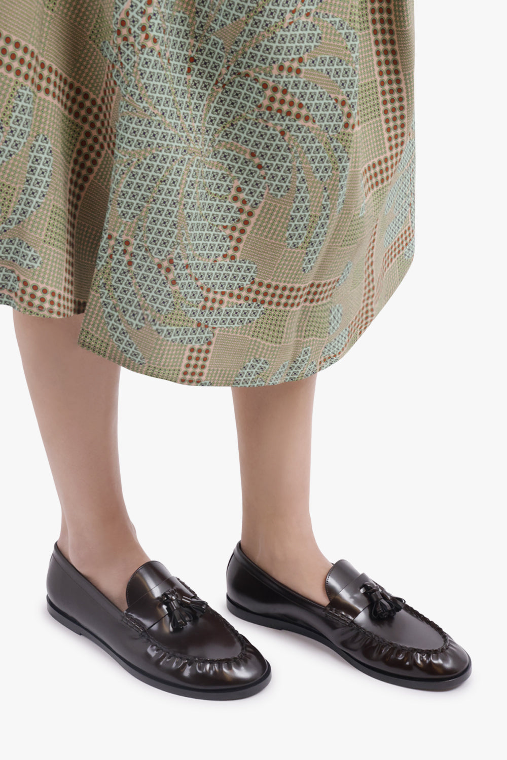 THE ROW SHOES Mens Style Shiny Tassel Loafer | Espresso